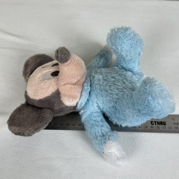Disney Parks Baby Blue Mickey Mouse 9 in Rattle Plush Stuffed Lovie Long Pile - Picture 9 of 9